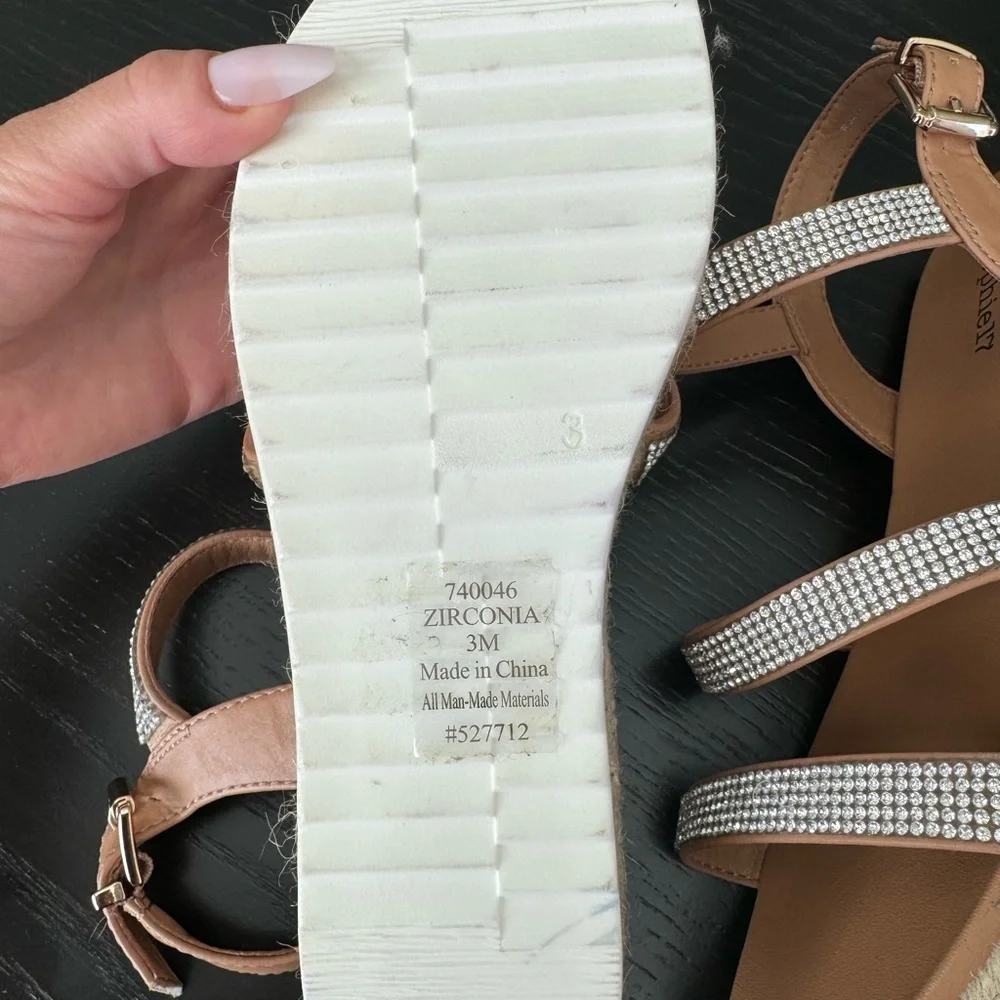 Brand new sandals with rhinestones. Small platform